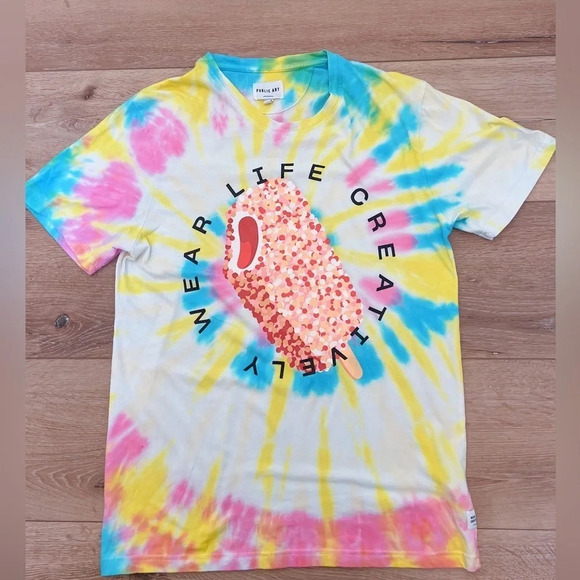 Public Art Men’s Yummy T-Shirt Multicolor Size Large - Picture 2 of 6